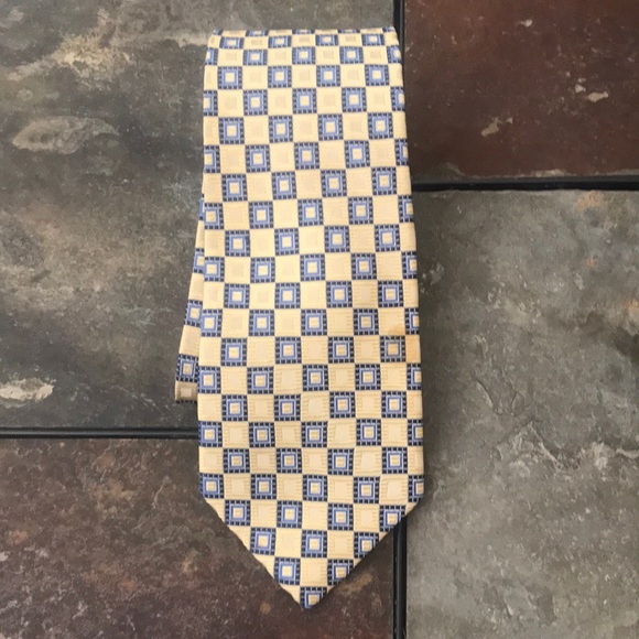 Contissima silk tie yellow and blue‎ - Picture 1 of 3